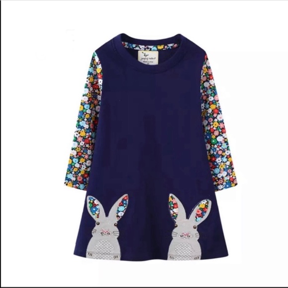 Other - Embroidery bunny long sleeve dress